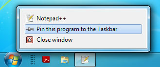 Pin a program to a secondary taskbar via taskbar button