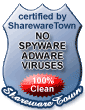 100% Clean Certified by SharewareTown.com