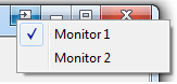 Moving a window between monitors in a multi-monitor environment via additional title button