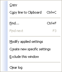 Log Window Context Menu