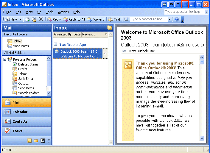 outlook personal folders open minimized