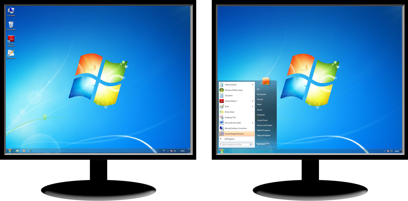 dual monitors taskbar on both